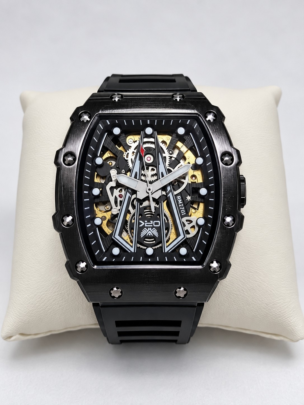 OPK 8180 Men’s Automatic Mechanical Skeleton Watch 50mm Black w/ Box